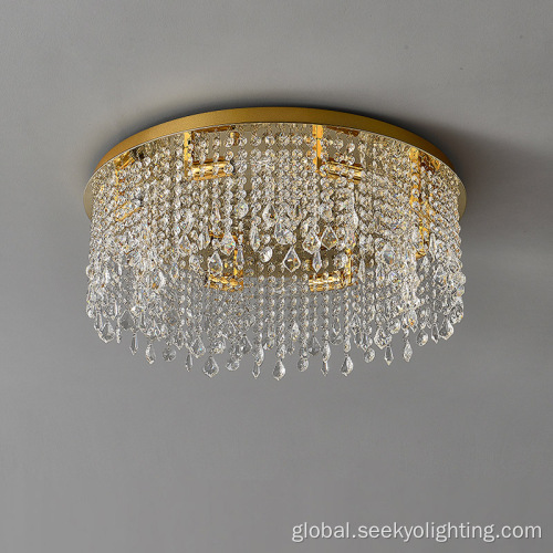 Modern Crystal Ceiling Lamp Golden ceiling canopy crystal pendant luxury ceiling lamp Factory